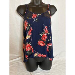 Papermoon Navy Floral Strappy Tank Top